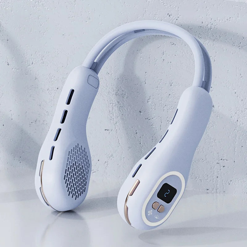 Buy Rechargeable Neck Fan for hands-free cooling that provides adjustable airflow and a comfortable bladeless design.