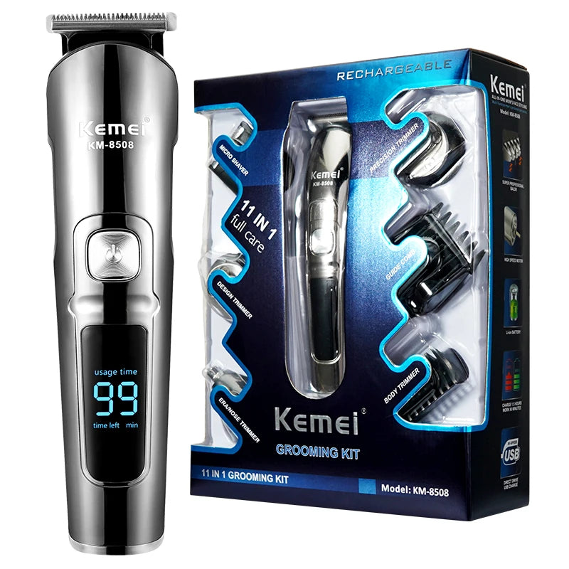 Waterproof Hair Trimmer Face Beard Body Grooming Kit hair Clipper Men Trimer Electric Hair Cutting Machine LCD Digital Display