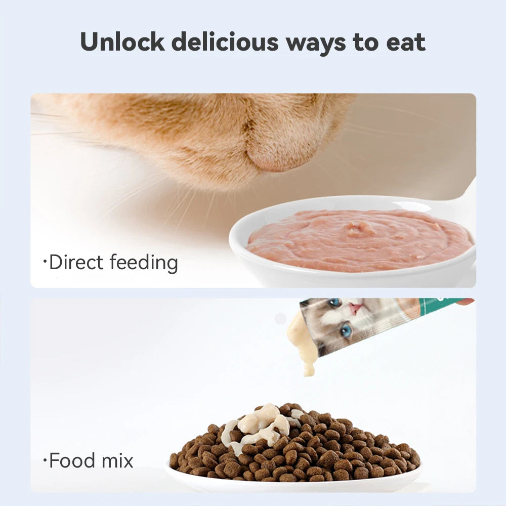 30 PCS Cat Strips Wet Food Snacks Nutritious with Fresh Ingredients Cat Snacks 3 Flavours Pet Food Fattening for Cats