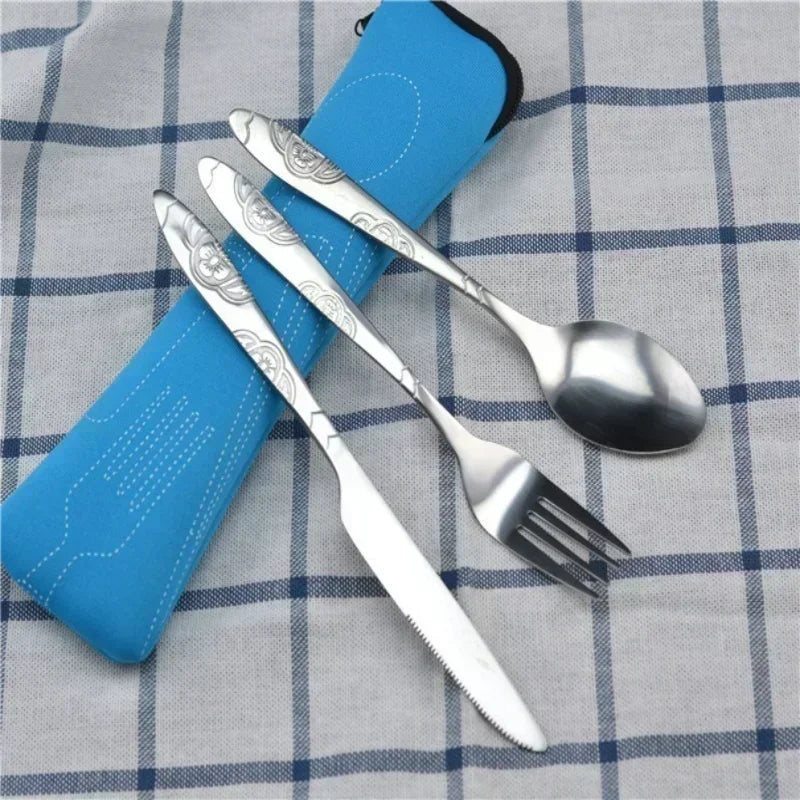 Delysia king 3pcs/set Stainless steel fork spoon knife set
