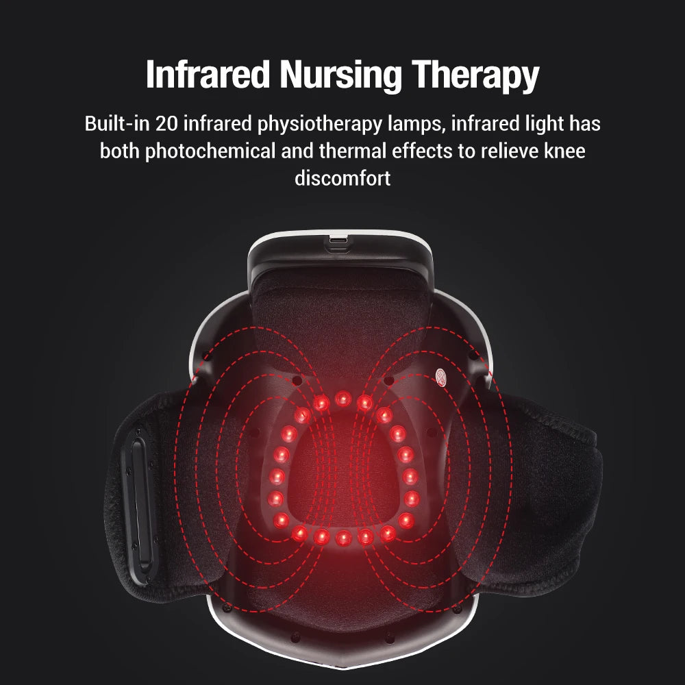 Knee Pad Portable Massager Electric Heating Vibrating Hot Compress Airbag Red Light Therapy Household Joint Care USB Charging