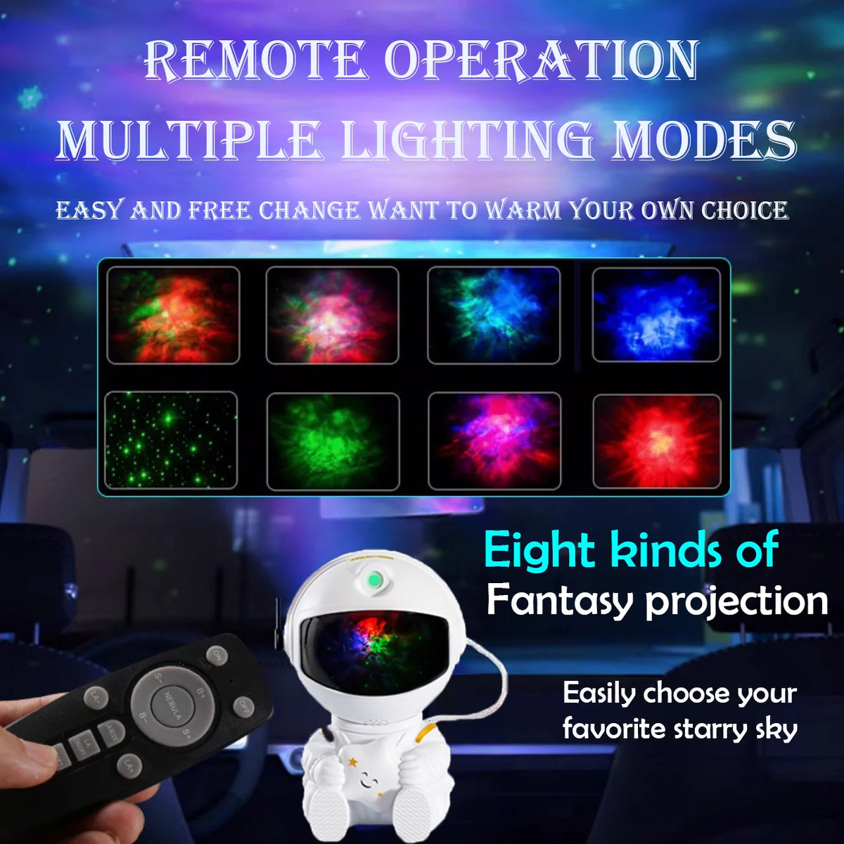 Try the Galaxy Star Astronaut Projector for a calming starry atmosphere in bedrooms and kids' spaces. Add cosmic charm today.