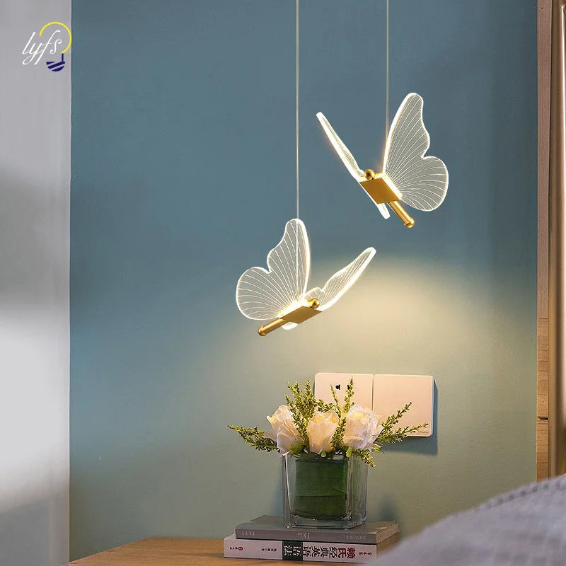 Create a warm modern mood at home with the Lustre LED Pendant Light Fixture styled as a butterfly lamp with included LED bulbs.