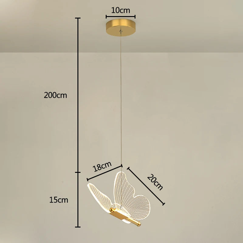 Create a warm modern mood at home with the Lustre LED Pendant Light Fixture styled as a butterfly lamp with included LED bulbs.
