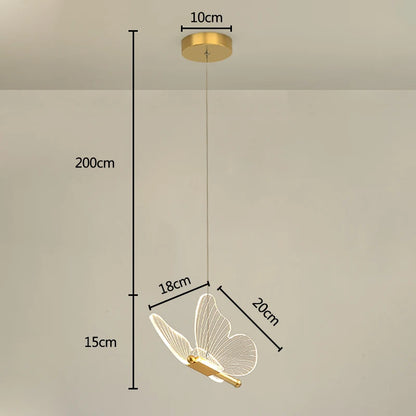 Create a warm modern mood at home with the Lustre LED Pendant Light Fixture styled as a butterfly lamp with included LED bulbs.