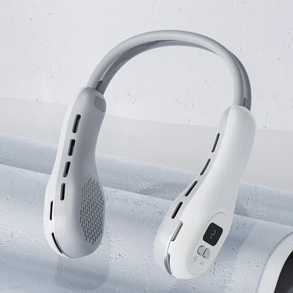 Order Rechargeable Neck Fan for hands-free cooling that provides adjustable airflow and a comfortable bladeless design.