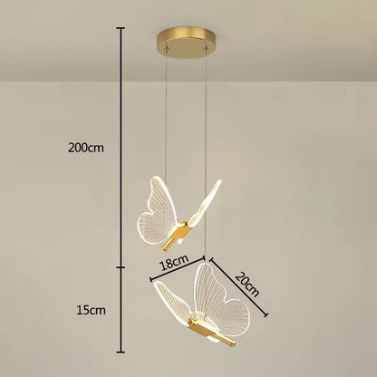 Create a warm modern mood at home with the Lustre LED Pendant Light Fixture styled as a butterfly lamp with included LED bulbs.
