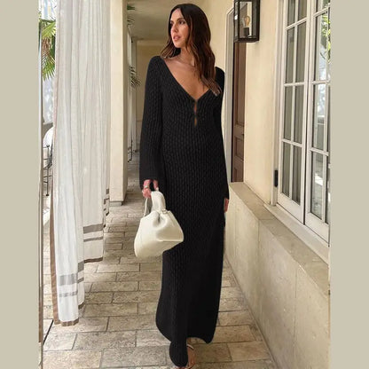 Shop a Deep V Neck Beach Dress online in the USA. Discover chic long-sleeve styles made for stylish beach trips and holidays!