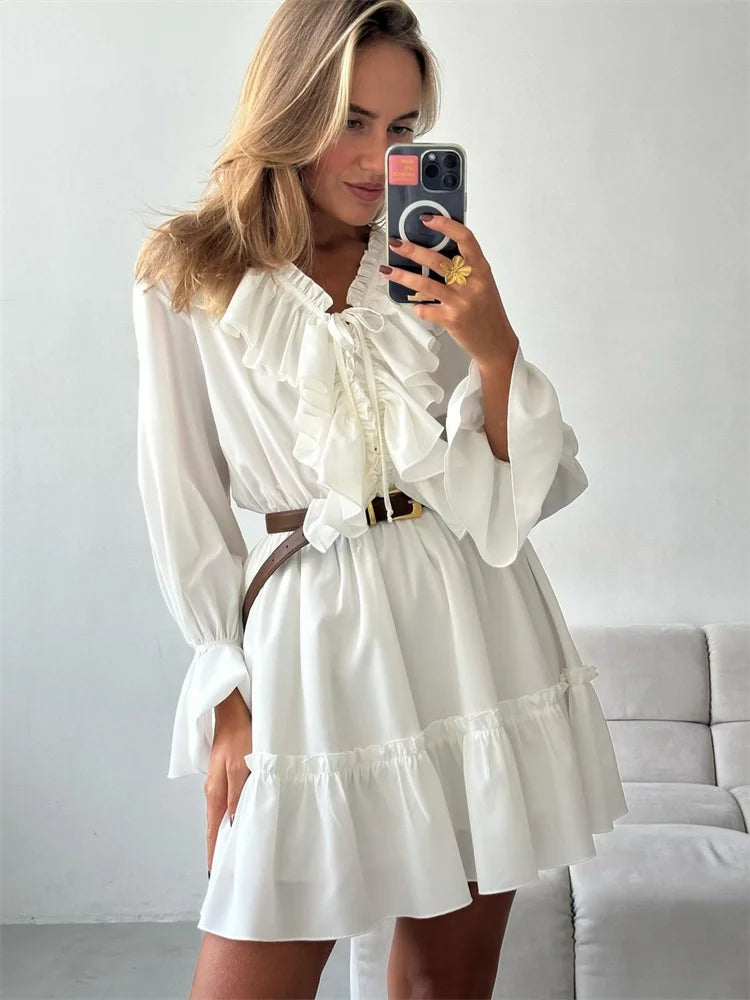 Shop Mini Dresses for Women Sale with chic ruffles, long sleeves, and a flattering A-line fit. Find an elegant dress for parties.