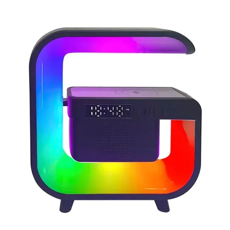 Shop Wireless Charger Stand with Bluetooth speaker and RGB night light for phone charging and relaxing sound at home or work.