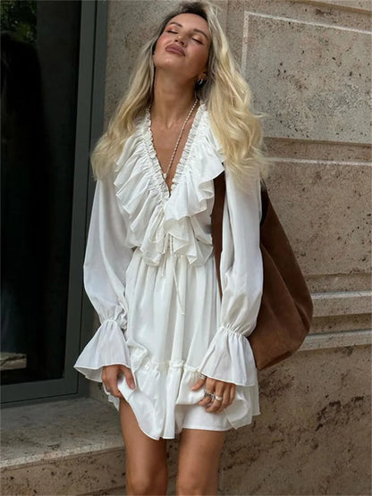 Shop Mini Dresses for Women Sale with chic ruffles, long sleeves, and a flattering A-line fit. Find an elegant dress for parties.