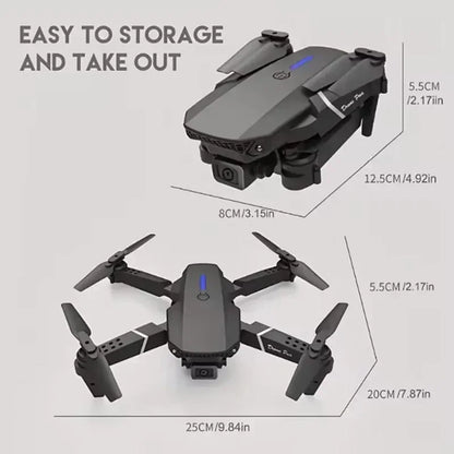 Buy the E88 Pro RC Drone for smooth FPV flights with a Wide Angle Dual HD Camera, foldable design, and height hold for easy control.