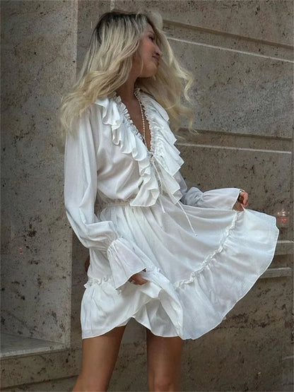 Shop Mini Dresses for Women Sale with chic ruffles, long sleeves, and a flattering A-line fit. Find an elegant dress for parties.