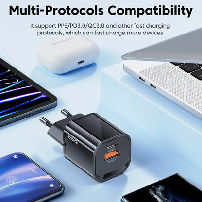 Power up fast using a Portable High Speed Charger built for USB PD devices, plus daily mobile charging needs at home or on the go.