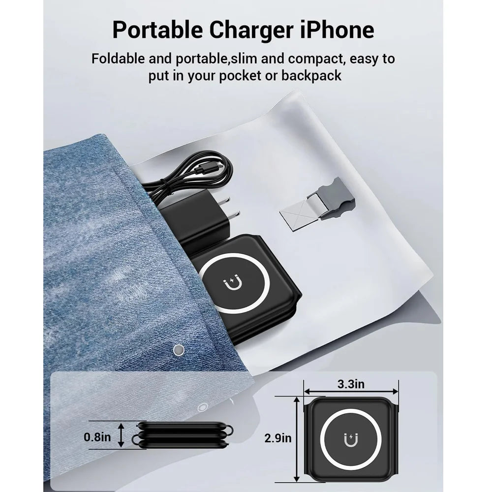 Keep charging simple at home or away with the 3 in 1 Foldable Wireless Charger designed to fold neatly for simpler packing.