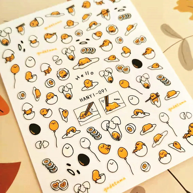 Newest Cute Eggs Design 3D Self Adhesive DIY Decal Decoration Tools Nail Sticker HANYI 091