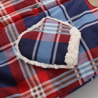 IYEAL Christmas Baby Girl Clothes Winter Rompers Kids Infant Newborn Plaid Jumpsuit Thickening Cotton Warm Romper for 0-18M