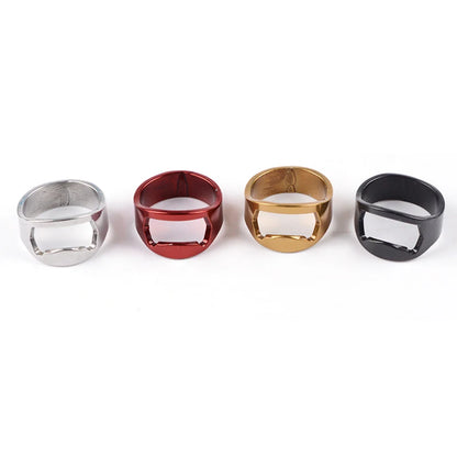 Mini Can Opener Stainless Steel Bottle Opener Ring-shape Bottle Beer Cap Opening Remover Kitchen Gadgets Bar Finger Opener Tools