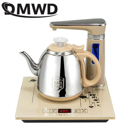 DMWD Electric Fully Automatic Kettle Teapot Set 1L Stainless Steel Safety Auto-off Electric Kettle Water Dispenser Pumping Stove