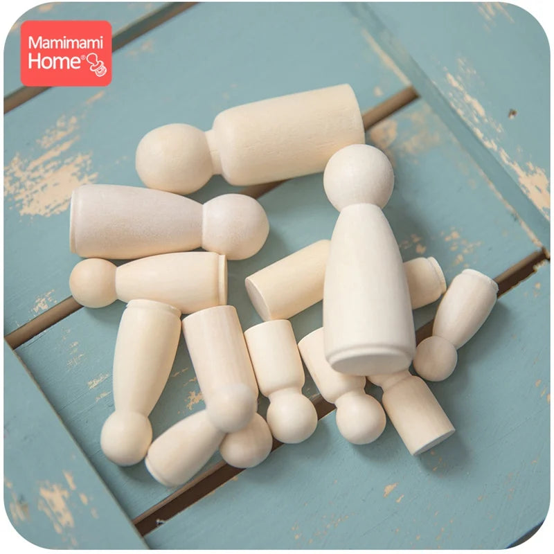 20pcs 55mm Peg Dolls Unpainted Unfinished  Women Dolls Handmade Grden Decor DIY Crafts Blocks Wooden Blank Children'S Goods Toys