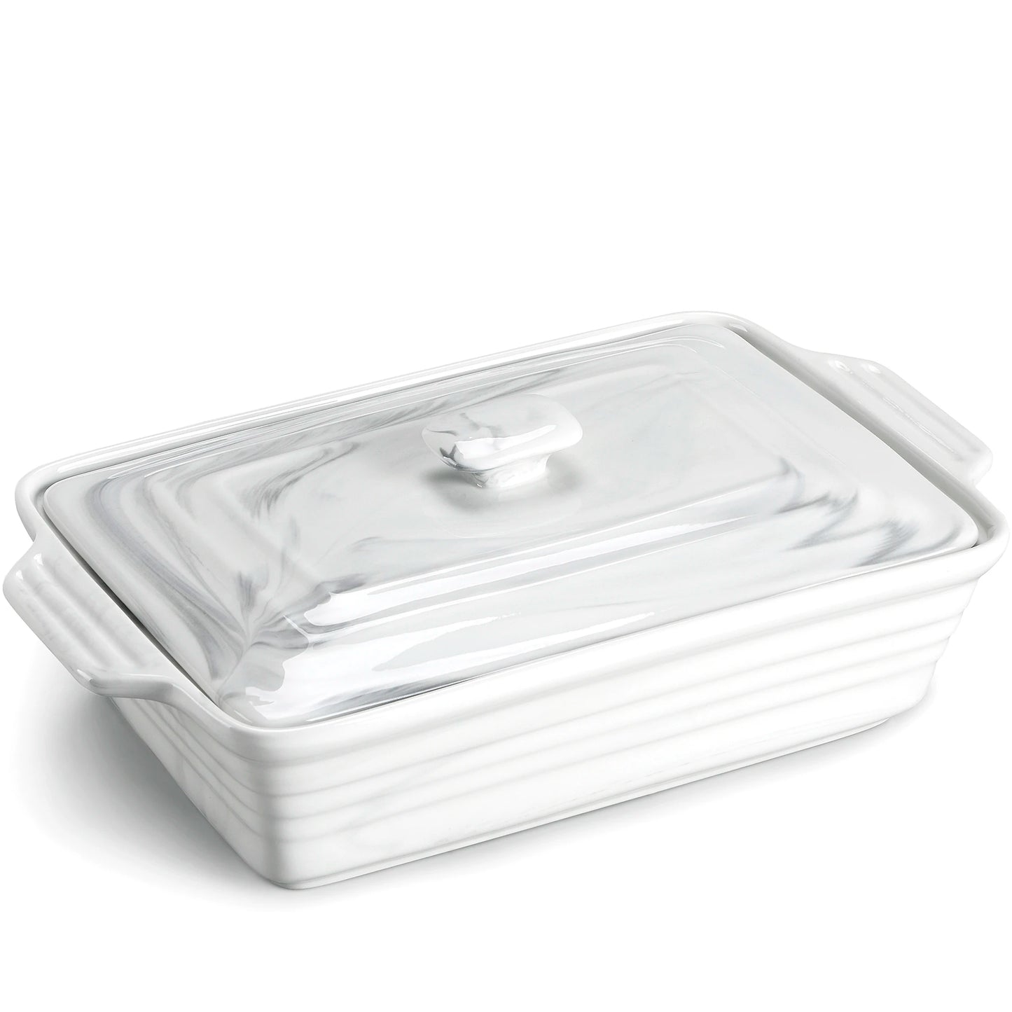 MALACASA Bake Series Porcelain Marble Oven Dishes 32cmx23.5x8.7cm 2700ml Baking Trays Oven Ramekin Gray Oven Dish