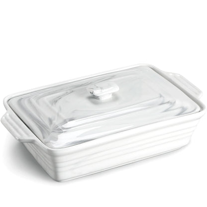 MALACASA Bake Series Porcelain Marble Oven Dishes 32cmx23.5x8.7cm 2700ml Baking Trays Oven Ramekin Gray Oven Dish