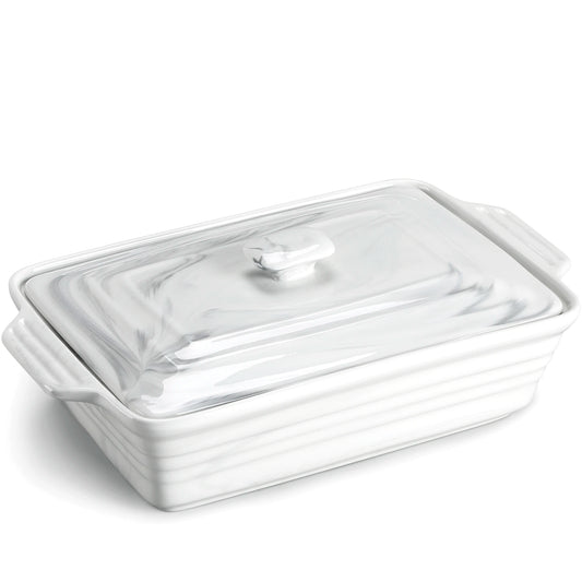 MALACASA Bake Series Porcelain Marble Oven Dishes 32cmx23.5x8.7cm 2700ml Baking Trays Oven Ramekin Gray Oven Dish