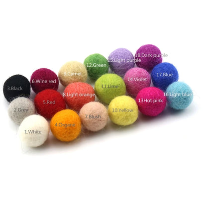 100% Wool Felt Balls Garland lovely Baby Shower Gift 30pc 20mm mint Neutral Garland Nursery Banner Decor kid Rattle Mobiles