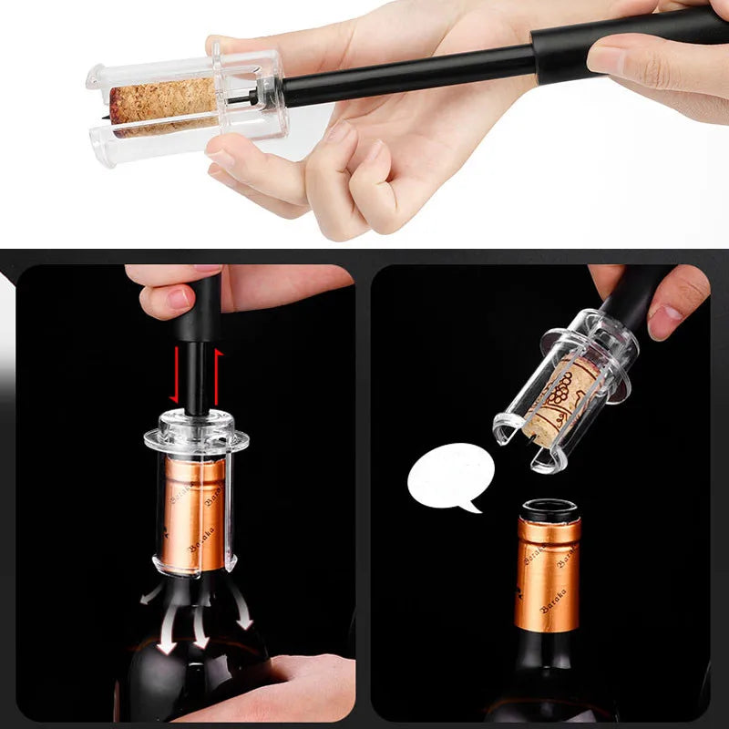 1 Pcs Air Pump Wine Bottle Opener Stainless Steel Pin Type Bottle Pumps abridor de vinho Kitchen Opening Tools Bar Accessories