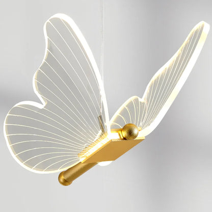 Create a warm modern mood at home with the Lustre LED Pendant Light Fixture styled as a butterfly lamp with included LED bulbs.