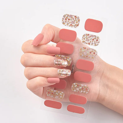 16 Tips/Sheet Glitter Series Shiny Manicure Decoracion Designed Nail Art Stickers 2020 Nail Decoration Nail Wraps Shiny