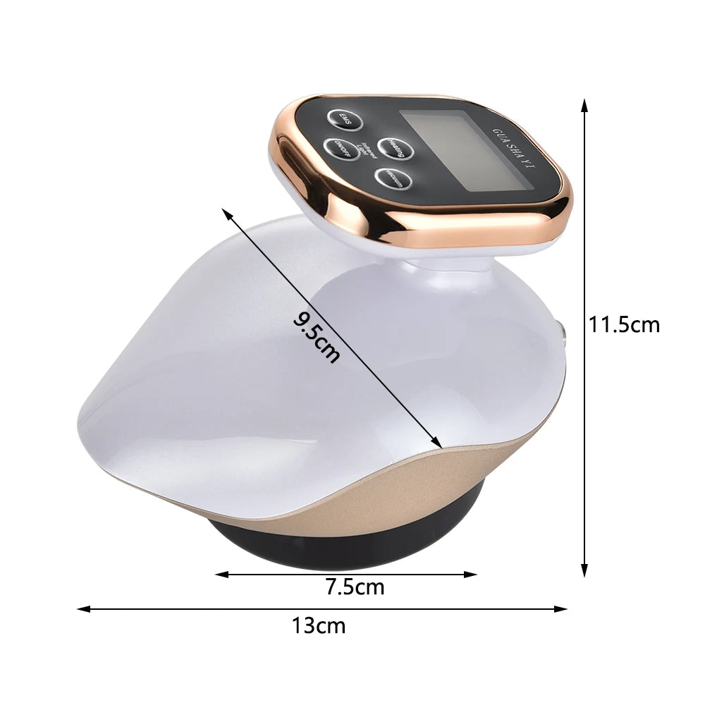 Electric Cupping Massager EMS Vacuum Suction Guasha Scraping Rechargeable Device Meridian Fat Burning Body Slimming Negative