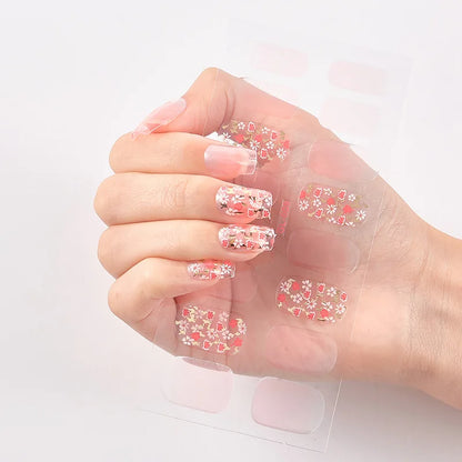 16 Tips/Sheet Glitter Series Shiny Manicure Decoracion Designed Nail Art Stickers 2020 Nail Decoration Nail Wraps Shiny