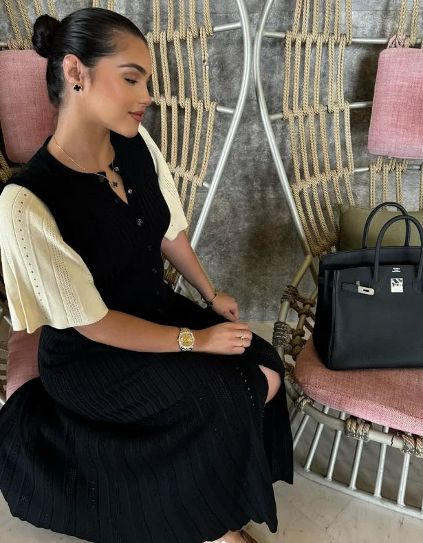 Shop knitted maxi dresses featuring stylish hollow-out designs, soft fabrics, and flattering silhouettes. Find versatile styles.