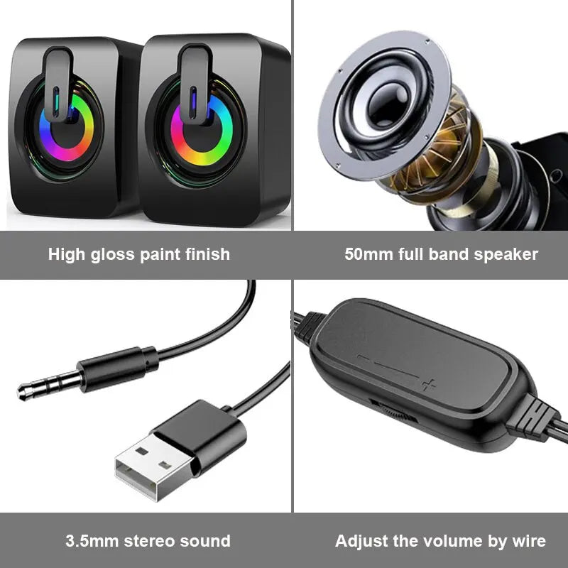 Try Wired HIFI Computer Speakers for clear stereo sound & enjoy USB connectivity with a built-in microphone for your desktop setup.