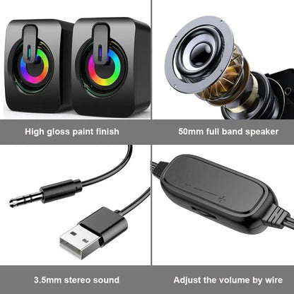 Try Wired HIFI Computer Speakers for clear stereo sound & enjoy USB connectivity with a built-in microphone for your desktop setup.