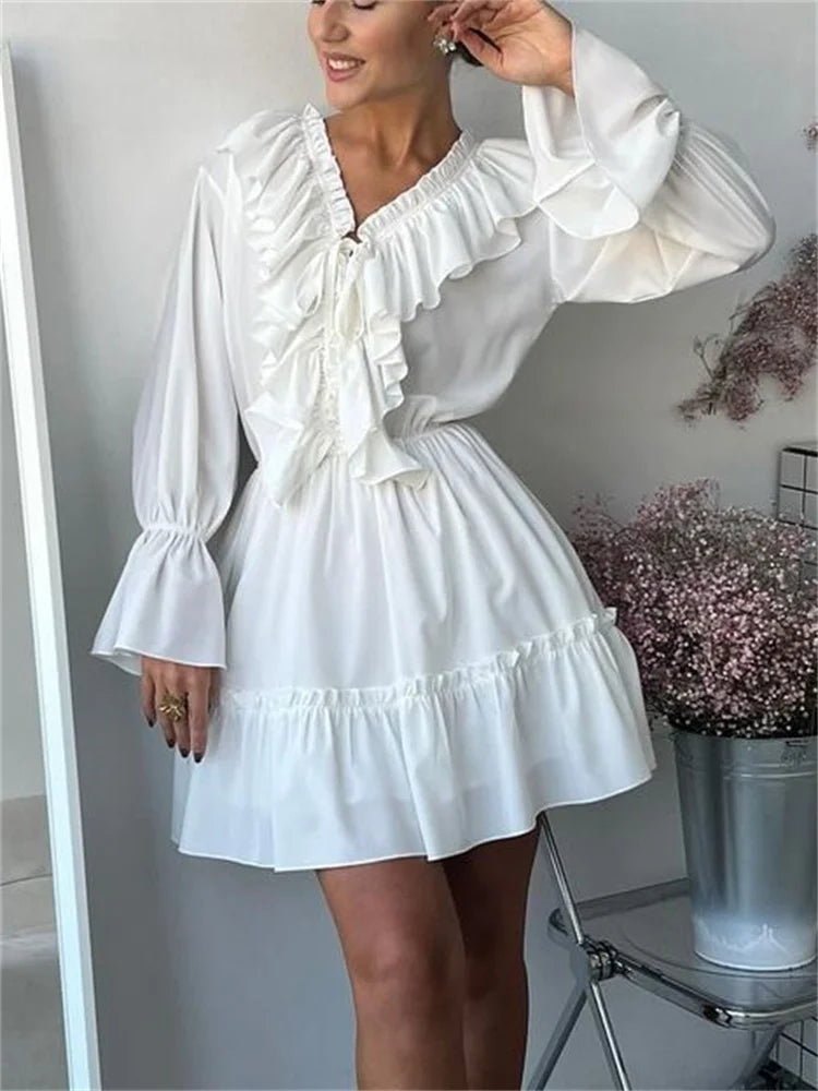 Shop Mini Dresses for Women Sale with chic ruffles, long sleeves, and a flattering A-line fit. Find an elegant dress for parties.
