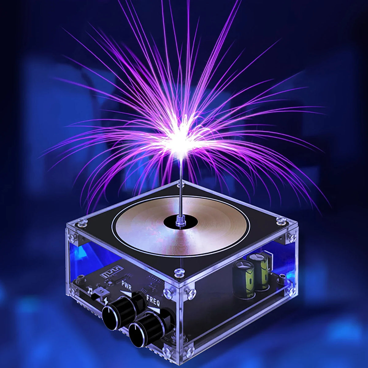 Explore electric arc sound and lighting effects with the Multi-Function Music Tesla Coil, a compact science gadget for experiments.
