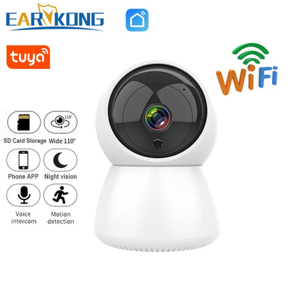 Shop for better home protection today with a Tuya WiFi Indoor Camera offering 2MP HD video & 15m IR night vision for added security.