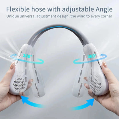 Order Rechargeable Neck Fan for hands-free cooling that provides adjustable airflow and a comfortable bladeless design.