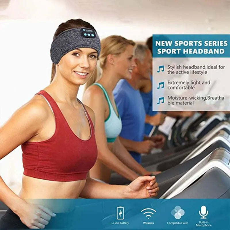 Shop Fone Bluetooth Sports Headband for wireless music, a soft elastic fit for workouts or sleep, with simple USB recharging.
