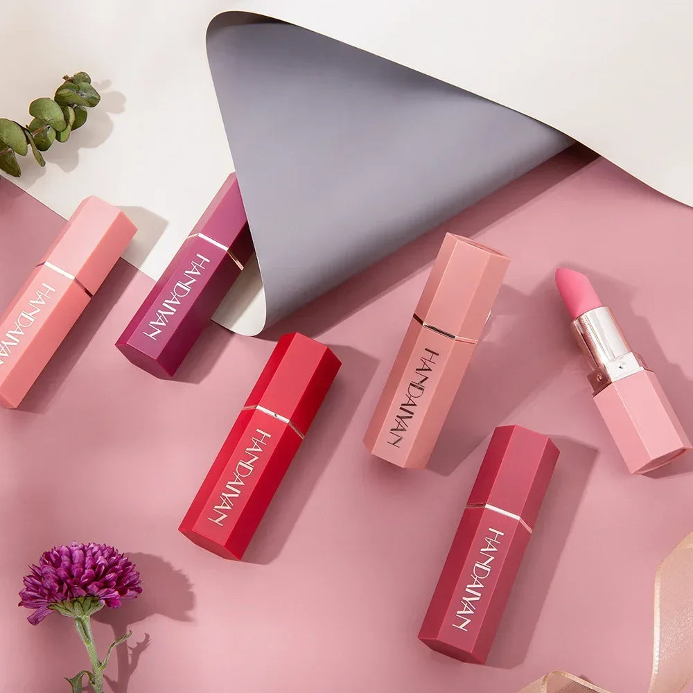 6 Colors Matte Lipstick Beauty Lip Gloss LippenstiftTinted Balm 24 Hours Waterproof Free Shipping Makeup
