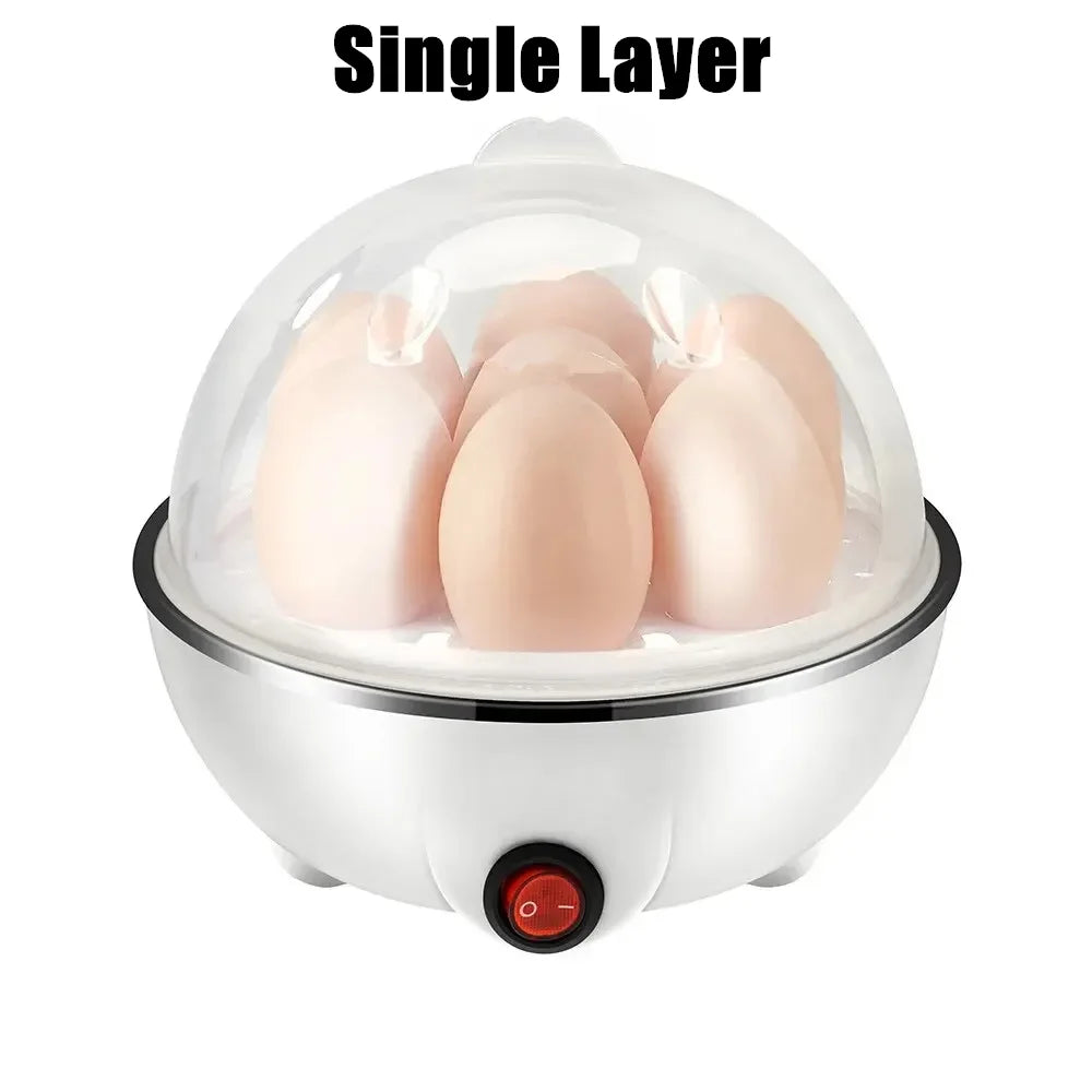 220V Multifunctional Electric Egg Boiler Single Layers Egg Cooker Mini Steamer Poacher Kitchen Cooking Breakfast Machine