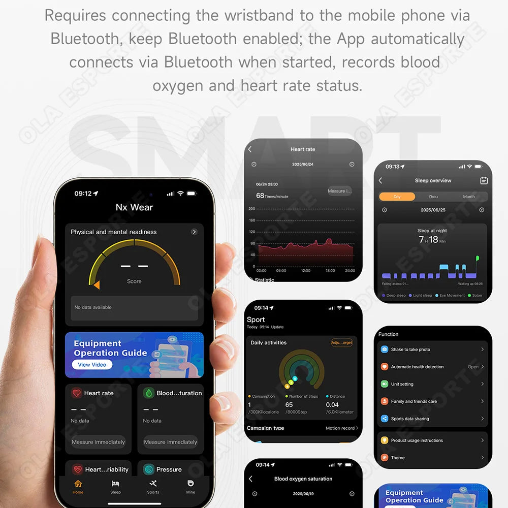 2026 New Smart Bracelet Ultra-thin Heart Rate Blood Oxygen Sleep Monitor IPX8 Waterproof Smart Watch Sports Women Men Band Ht30