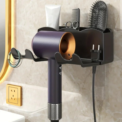 Wall Mounted Hair Dryer Bracket, For Bathroom Shelves Without Drilling, Hair Dryer Bathroom Storage Rack