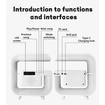 Multifunction 3 In 1 Wireless Charger Pad Stand Speaker RGB Night Light Fast Charging Station For iPhone Samsung Xiaomi Huawei