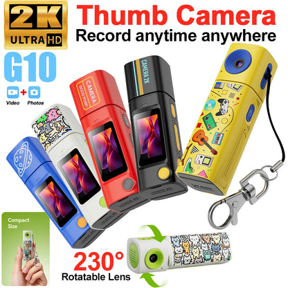 G10 2K Thumb Camera Flip the Lens 230 ° Retro Mini Digital Camera Very Small Camcorder Video Recorder for Kid Portable Cam 2026