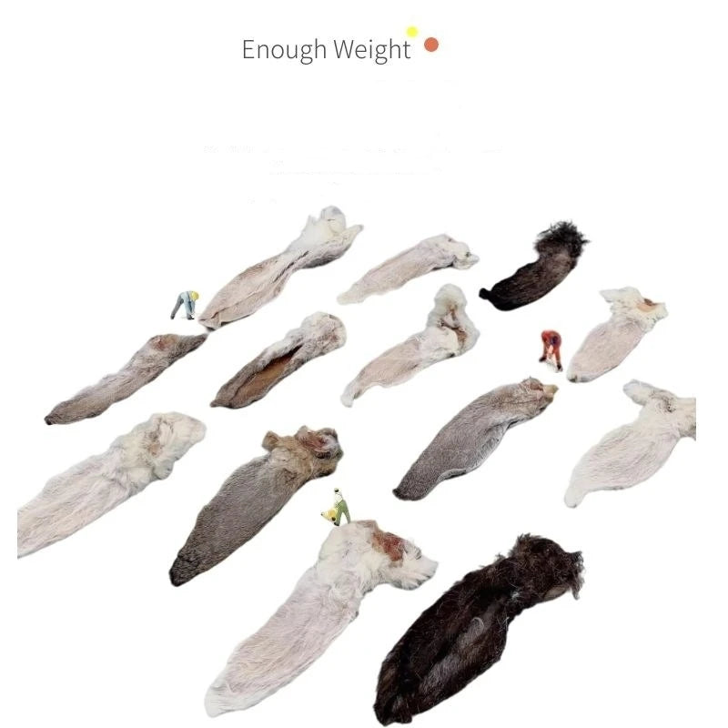 200g Dog Treats Air Dried Furry Rabbit Ears Pet Grinding Stick Teeth Cleansing Puppy Teddy Training Reward Dog Food Dry Snack