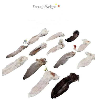 200g Dog Treats Air Dried Furry Rabbit Ears Pet Grinding Stick Teeth Cleansing Puppy Teddy Training Reward Dog Food Dry Snack
