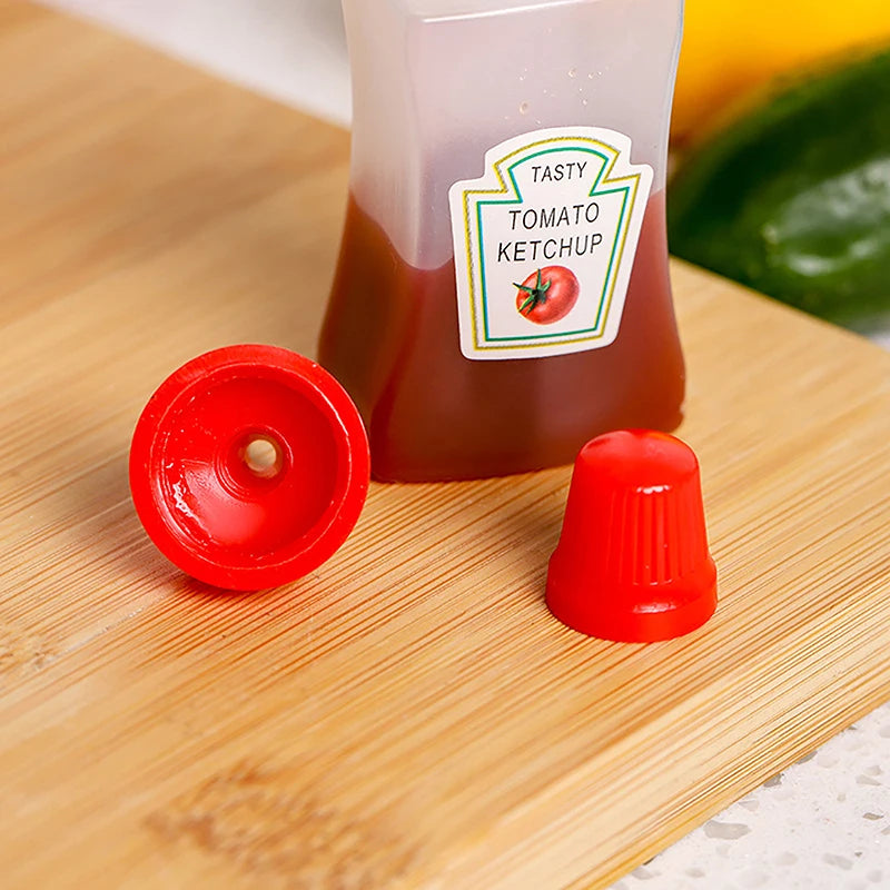 Refillable Mini Sauce Bottles Portable Ketchup Honey Salad Squeeze Bottles Dressing Dispensers For Lunch Box Kitchen Accessories